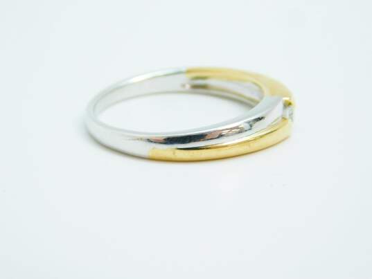 14k Yellow & White Gold 0.03CT Diamond Ring 2.5g image number 4