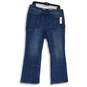NWT Womens Blue Denim Medium Wash Side Zip Bootcut Leg Jeans Size 31 image number 1