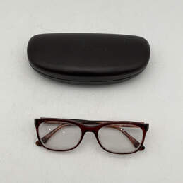 Womens MK281 Brown Clear Lens Full Rim Rectangular Eyeglasses With Case