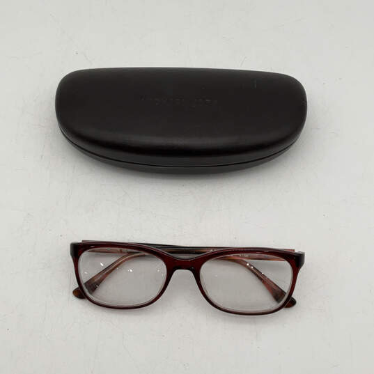 Womens MK281 Brown Clear Lens Full Rim Rectangular Eyeglasses With Case image number 1