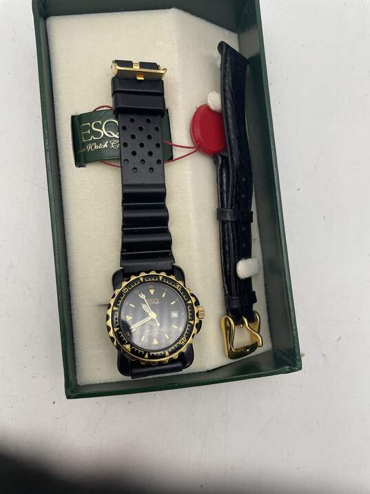 Mens 100150 Gold Tone Divers Quartz Analog Wristwatch 138 g With Box image number 2
