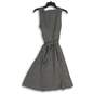 Elle Womens Black White Gingham Round Neck Sleeveless Back Zip A-Line Dress Sz M image number 2