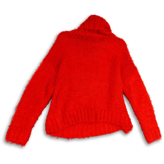 NWT Womens Red Knitted Long Sleeve Turtleneck Pullover Sweater Size M image number 2