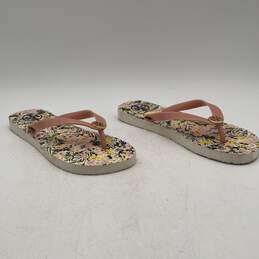 Tory Burch Womens Multicolor Floral Monogram Slip-On Flip Flop Sandals Size 8 alternative image