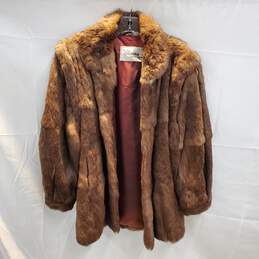 Vintage Wilsons Suede & Leather Rabbit Fur Coat Size M