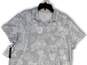 NWT Womens Gray Floral Collared Short Sleeve Dri-Fit Golf Polo Shirt Size 2XL image number 3