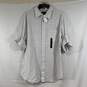 Men's White Check Banana Republic Roll-Tab Sleeve Linen Button-Up, Sz. L image number 1