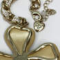 Designer Betsey Johnson Gold-Tone Link Chain Flower Pendant Necklace image number 4