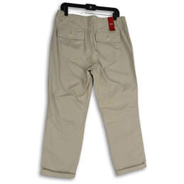 NWT Mens Gray Flat Front Cuffed Straight Leg Utility Chino Pants Size 30 alternative image