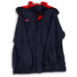 Mens Black Red Mock Neck Full-Zip Bugaboo Hooded Windbreaker Jacket Size XL image number 1