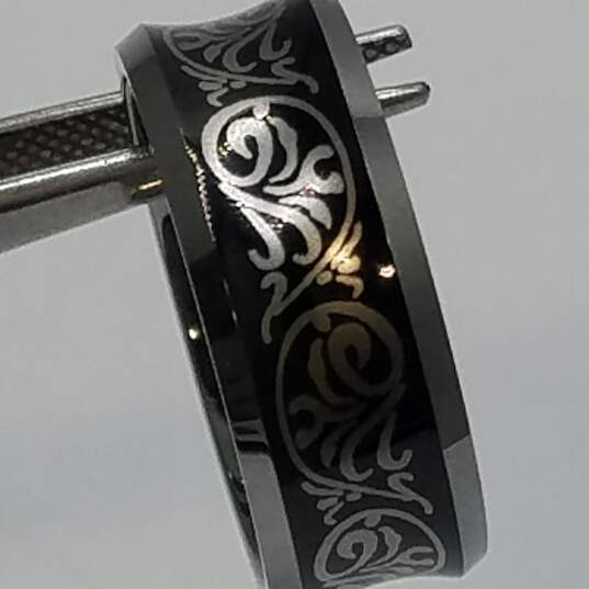 Tungsten Silver Tone Design On Metal Ring Sz 12 Bundle 8pcs 132.0g image number 3