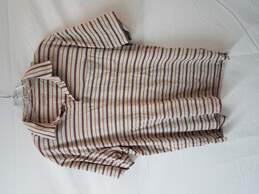Patagonia Red Yellow Striped Cotton Polo Shirt Size M