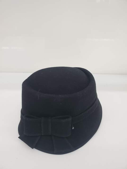 women Vintage Scala Black Wool Round Elegant Hat one Size- new image number 1