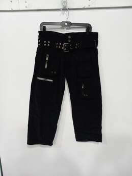 Pete & Greta Women's Black Mini Cord Cargo Pants Size 4 NWT