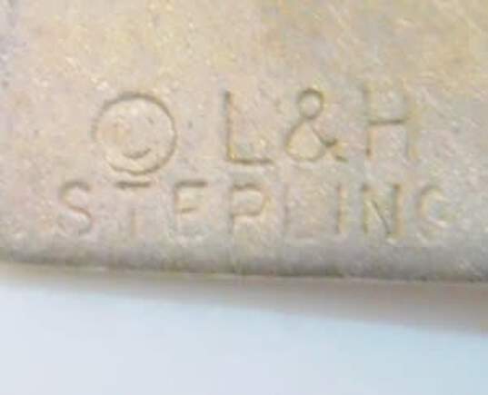 Vintage Modernist L&H Lewis & Heubner Sterling Silver Geometric Drop Earrings 4.7g image number 4