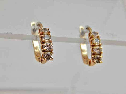 14K Yellow Gold 1.12 CTTW Round Diamond Lever Back Earrings 2.4g image number 3