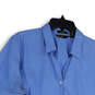 Mens Blue Stretch Wrinkle-Resistant 3/4 Sleeve Button-Up Shirt Size 2XL image number 3