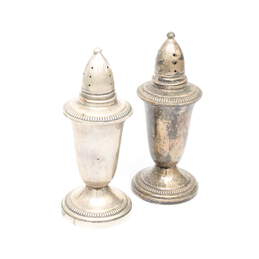 Vintage Crown Weighted Sterling Silver Salt & Pepper Shakers