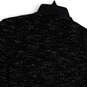 Womens Black Long Sleeve Pockets Asymmetrical Zip Tweed Jacket Size S image number 4