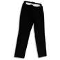 Womens Black Flat Front Straight Leg Pockets Regular Fit Dress Pants Size 6 image number 2