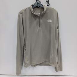 The North Face Gray Quarter Zip Athletic Shirt/Jacket Size L