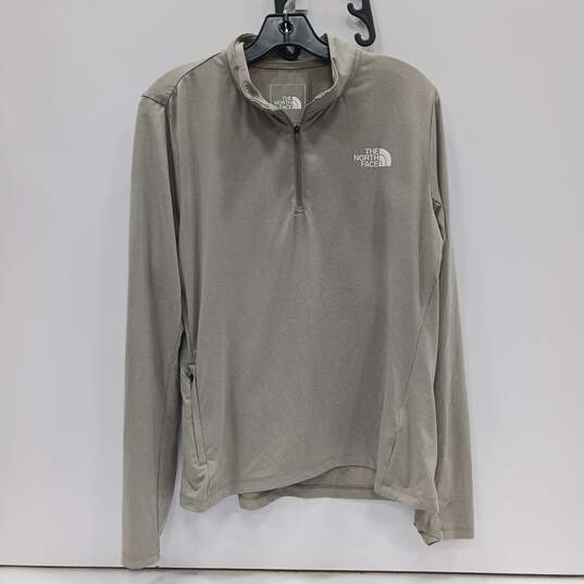 The North Face Gray Quarter Zip Athletic Shirt/Jacket Size L image number 1