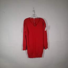 NWT Womens V-Neck Long Sleeve Pullover Tunic Sweater Size Large