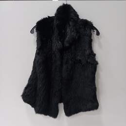 Bagatelle Women's Real Black Rabbit Fur Vest Size XS