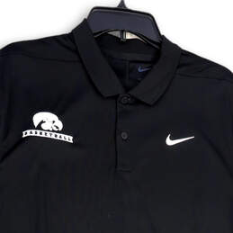 Mens Black Dri-Fit Short Sleeve Spread Collar Basketball Polo Shirt Size L alternative image