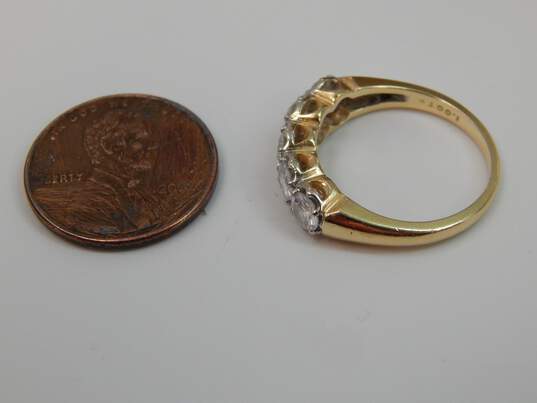 14K Yellow Gold 1.00 CTTW Round Diamond 5 Stone Ring 3.3g image number 6