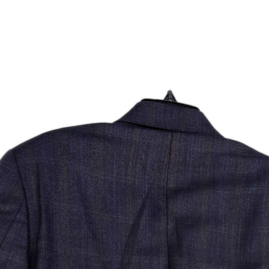 Mens Blue Notch Lapel Pockets Single Breasted Three Button Blazer Size 38R image number 4