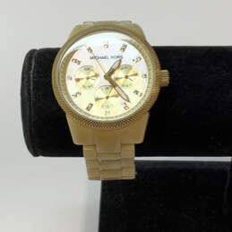 Designer Michael Kors Jet Set Horn 5039 Gold-Tone Round Analog Wristwatch