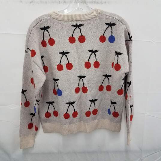 Madewell Women's Pullover Sweater w/ Cherry Design Sz-M image number 2