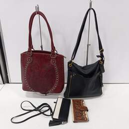 Lot of 4 Assorted Leather Handbags & Wallets