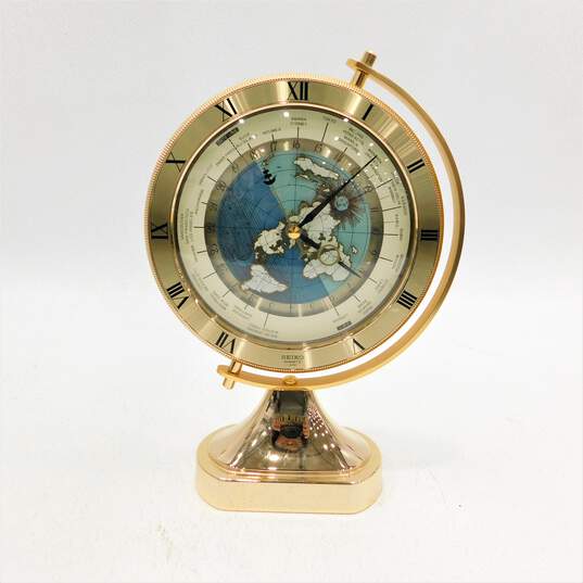 Buy the Vintage Seiko Japan World Globe Time Desk Clock | GoodwillFinds