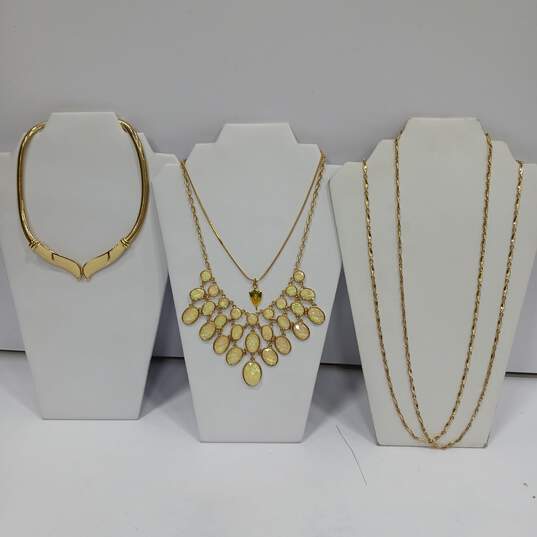Bundle of Assorted Gold Tone Costume Jewelry Bundle image number 1
