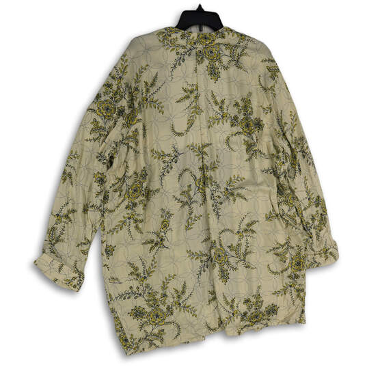 NWT Womens Off-White Floral Long Sleeve Open Front Shrug Size 1 image number 2