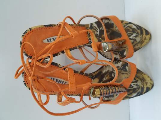 Le Silla Tiger Print Strappy Open Toe Sandal Heel Size 36.5 EU image number 6