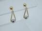 14K Two Tone Yellow & White Gold Drop Dangle Earrings 0.7g image number 2