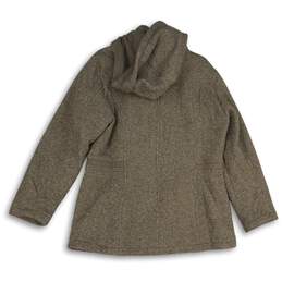 NWT Liz Claiborne Womens Brown Hooded Long Sleeve Full-Zip Jacket Size XL alternative image