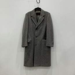Botany 500 Womens Gray Collared Pockets Long Sleeve Button Front Overcoat