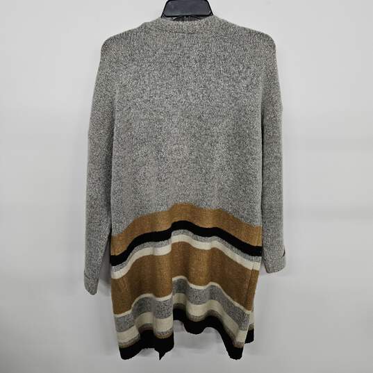 Gray Open Front Sweater Knit Cardigan image number 2