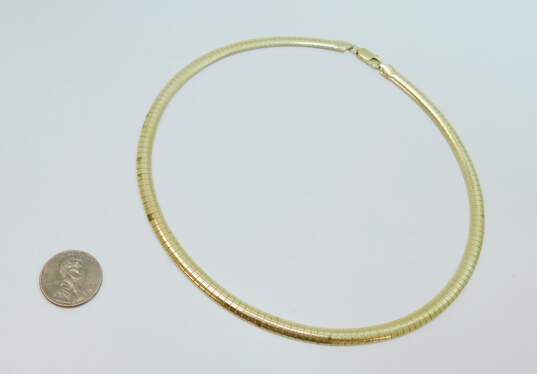 925 Sterling Silver Vermeil Omega Chain Necklace 22.7g image number 4