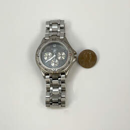 Designer Fossil Silver-Tone Chain Strap Round Dial Analog Quartz Wristwatch