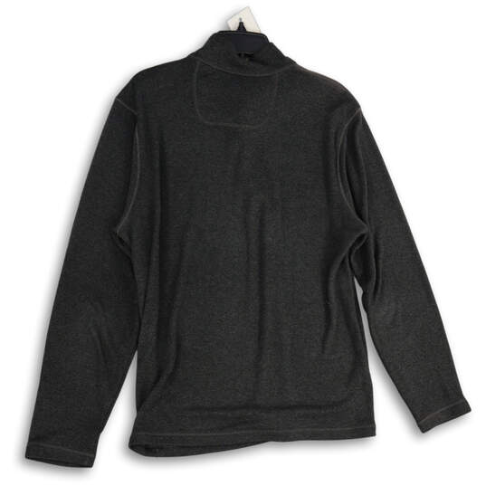 Mens Gray Heather Mock Neck 1/4 Zip Long Sleeve Activewear T-Shirt Size L image number 2