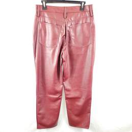 Madewell Women Burgundy Faux Leather Pants Sz 29 NWT alternative image