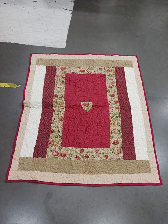 46 x 55 Inch Handmade Heart Quilt Blanket image number 2