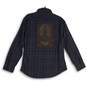 NWT Mens Black Plaid Pointed Collar Long Sleeve Button-Up Shirt Size M image number 2