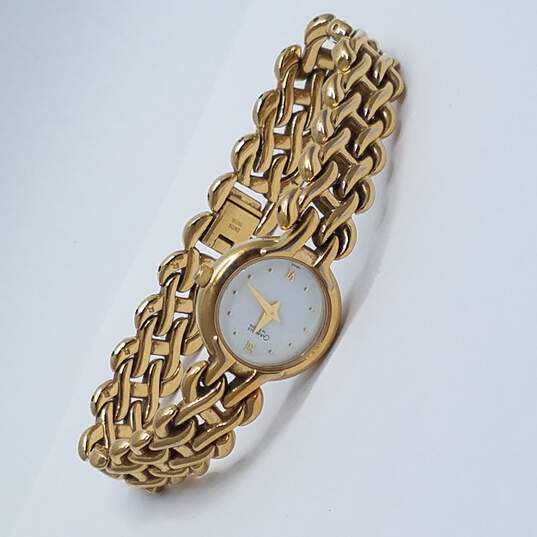 Caravelle By Bulova T8 Gold Tone 21mm Bracelet Watch image number 6