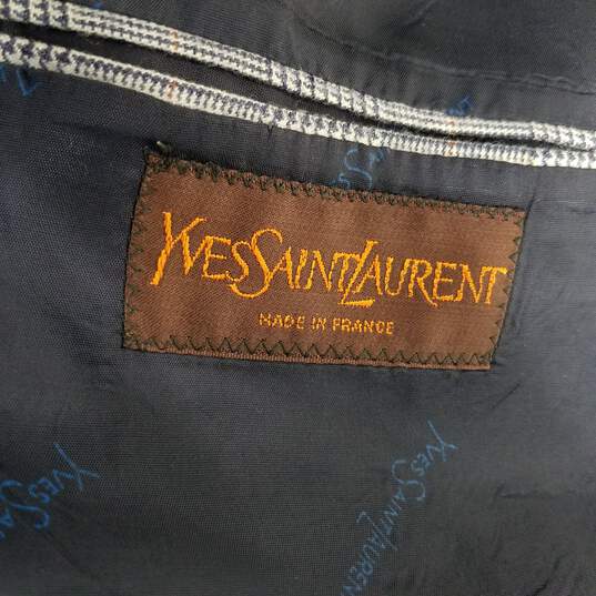 Yves Saint Laurent Vintage Men's Gray Plaid 2-Piece Set Suit Jacket & Pants image number 5